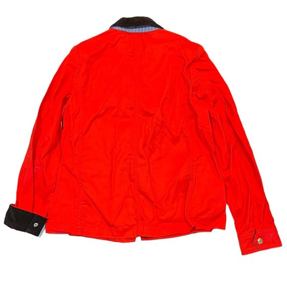 NWT J CREW Barn Jacket Sz S Red Brown Corduroy Collar #099106 - Picture 2 of 4
